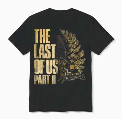 The Last of Us Part Ii Golden Moth and Leaves Video Game Unisex T-Shirt - Black