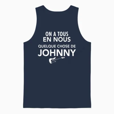 Something Johnny Guitar Rock Tribute French Idol Unisex Tank Top - Navy