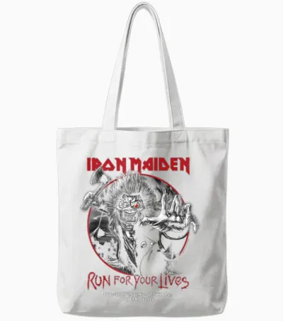 Iron Maiden Run for Your Lives Tour 2026 Lisbon Tote Bags - White