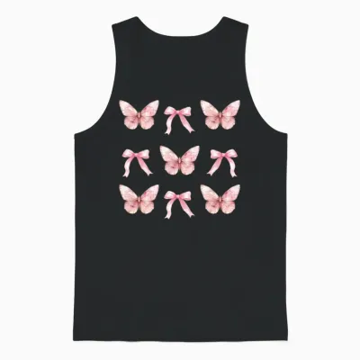 Coquette Aesthetic Butterfly Unisex Tank Top - Black