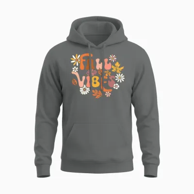 Fall Vibes Retro Groovy Fall Season Retro Leopard Unisex Hoodie - Graphite Heather
