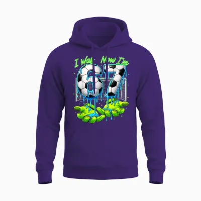 7 Jahre Alt Geburtstag Ich War 6 Jetzt Bin Ich 7 67 Meme Soccer Unisex Hoodie - Purple