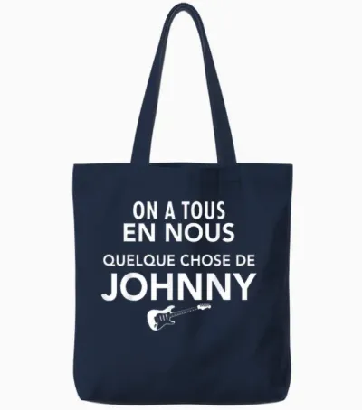 Something Johnny Guitar Rock Tribute French Idol Tote Bags - Navy