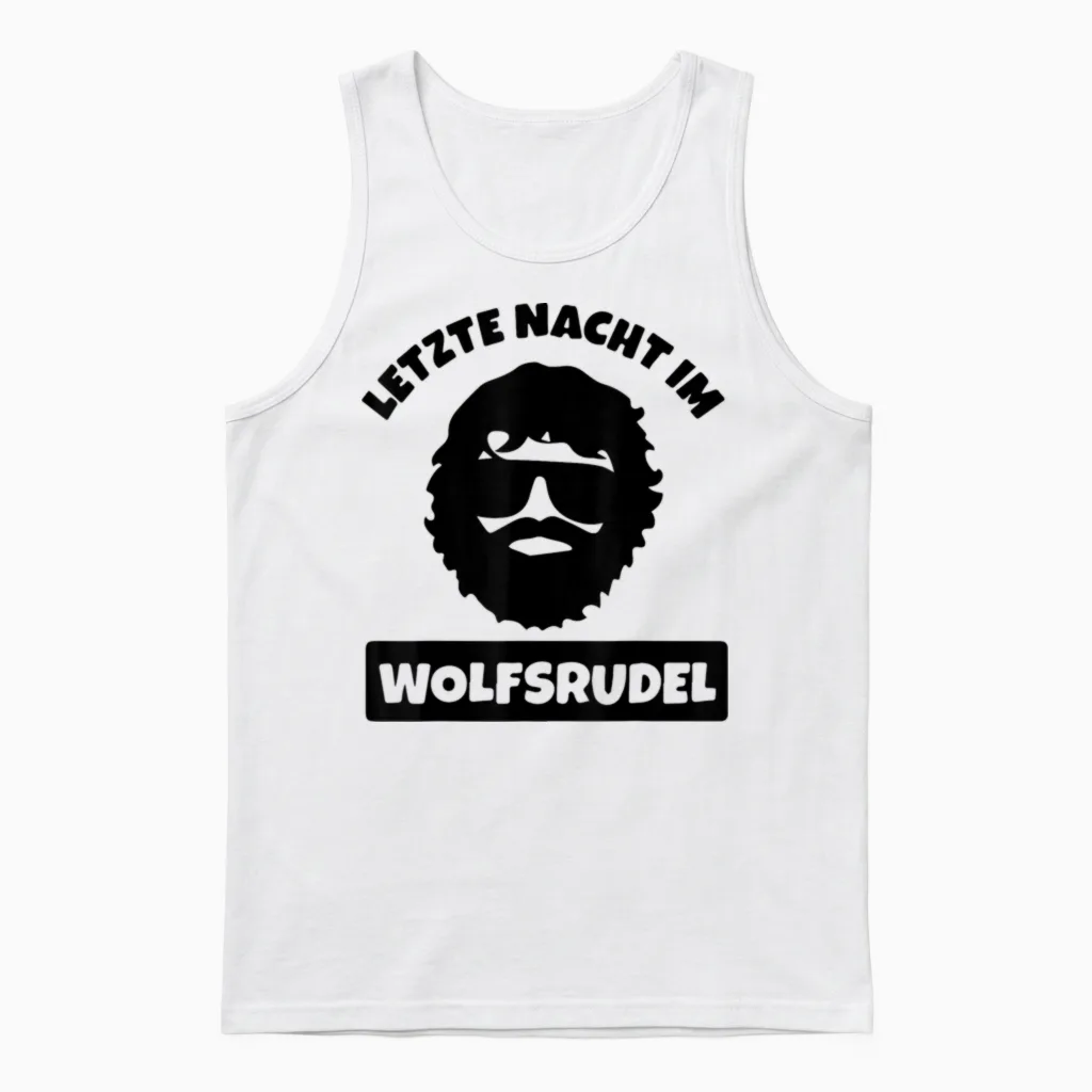 Men's Wolfsrudel Stag Party the Last Pack Jga T-Shirt, White Unisex Tank Top in White