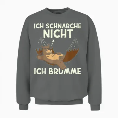 Ich Schnarche Nicht Ich Brumme | Sleep Shirt Pyjamas Sleep Unisex Sweatshirt - Graphite Heather