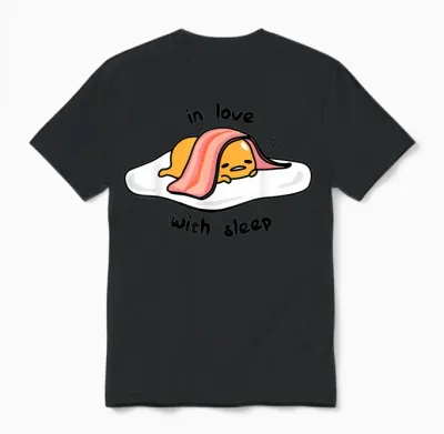 Gudetama in Love with Sleep Unisex T-Shirt - Black