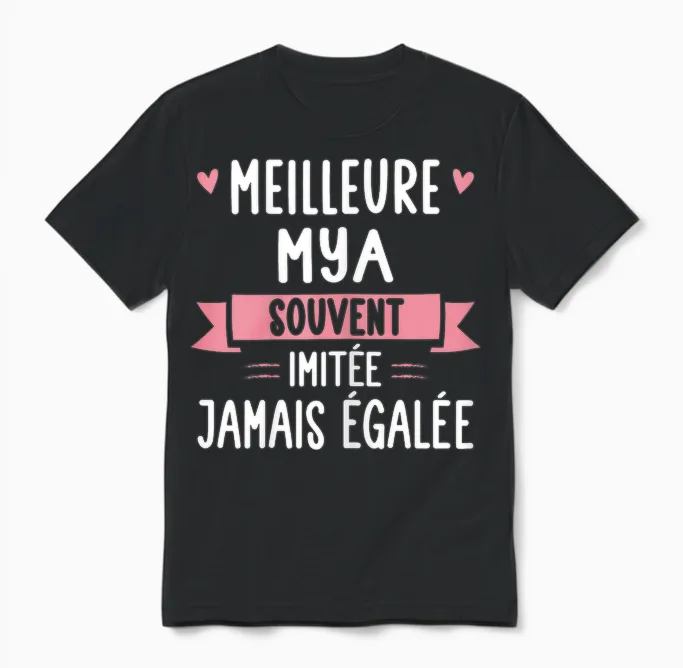 Femme Unique Humour Cadeau Personnalisé Prénom Mya Unisex T-Shirt in Black