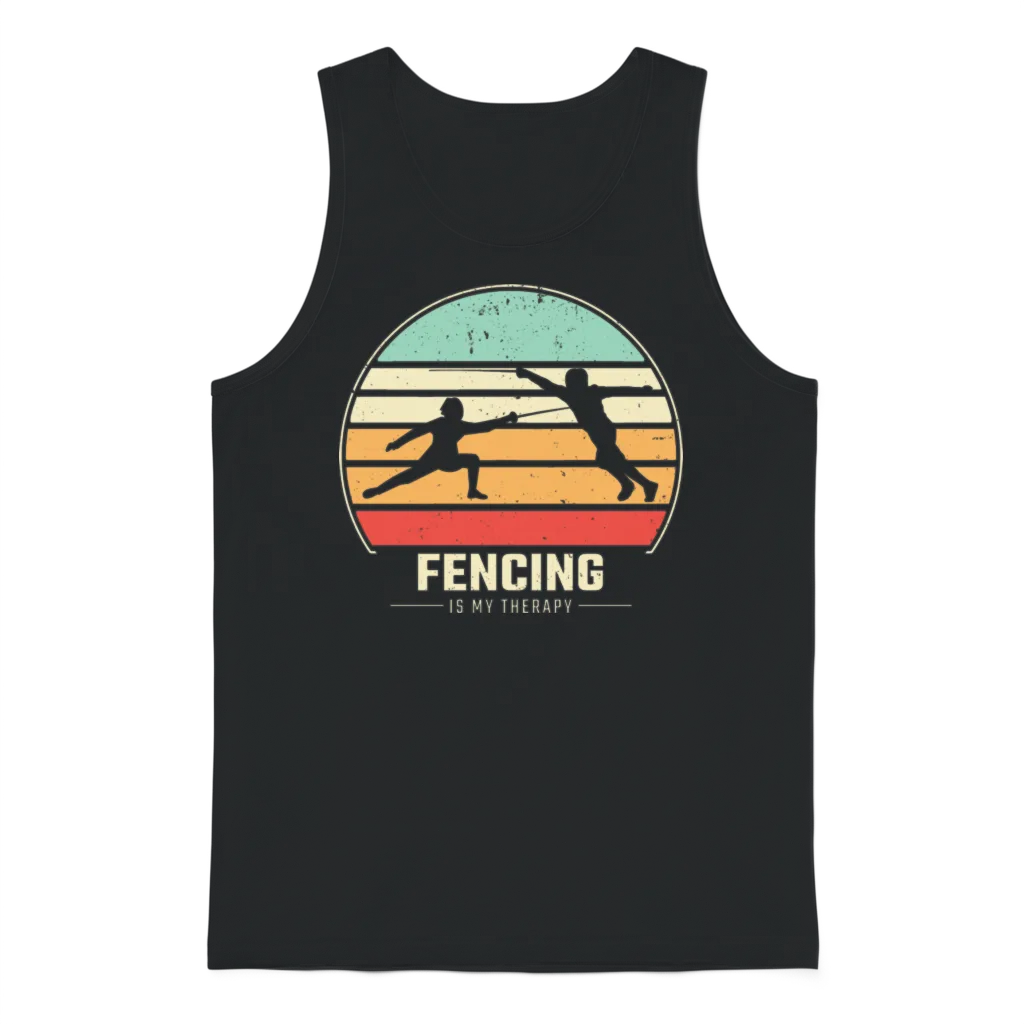 Fencing Retro Unisex Tank Top - Black