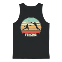 Fencing Retro Unisex Tank Top - Black – 1