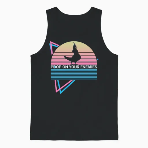 Cockatiel Retro Unisex Tank Top in Black