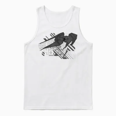 Star Wars Day May the 4th Be with You Kylo Ren Tie Fighter Unisex Tank Top - White