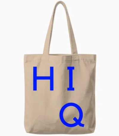 Hi Iq High Iq High Intelligence Quotient Pun Tote Bags - Natural