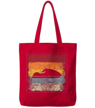 Jetski Retro Tote Bags - Red