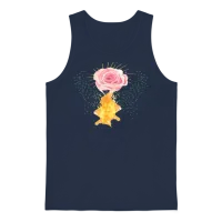 The Glowing Rose in the Fire Unisex Tank Top - Navy – 1