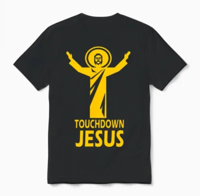 Touchdown Jesus Unisex T-Shirt - Black