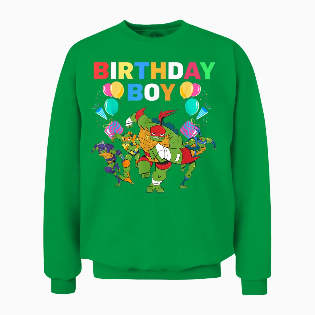 Teenage Mutant Ninja Turtles Birthday Boy Celebration Gift Unisex Sweatshirt in Irish Green