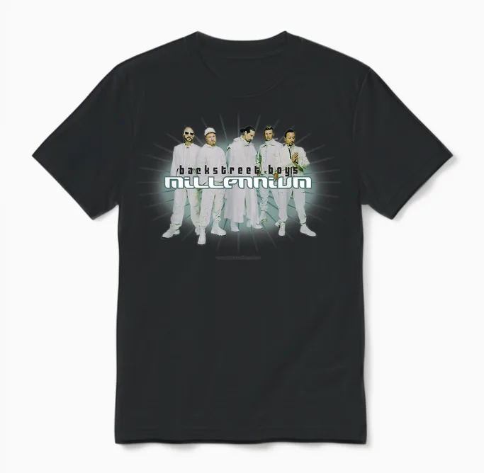 Backstreet Boys โ Millenium Pose 2025 White Unisex T-Shirt in Black