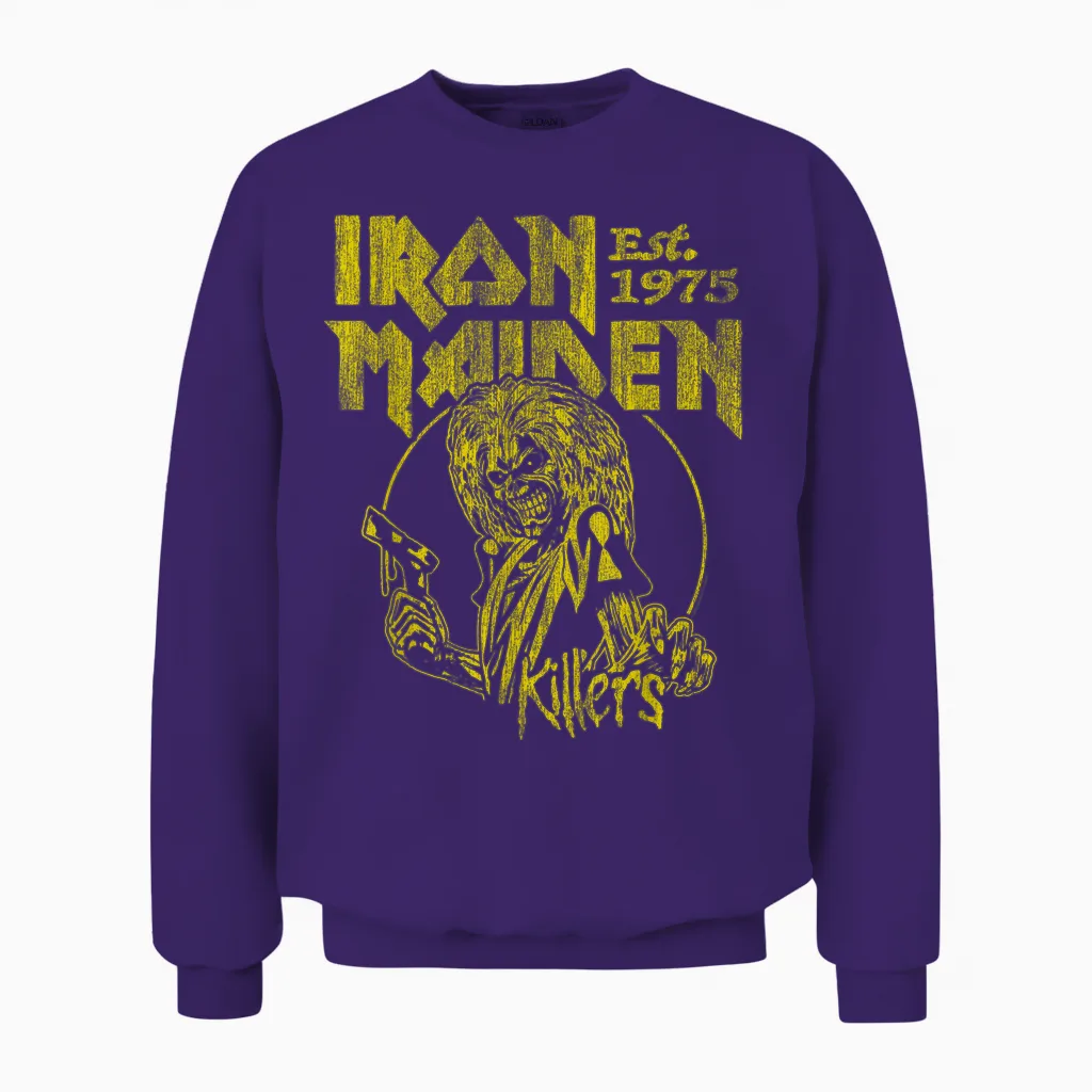 Iron Maiden - Killers Yellow Circle Unisex Sweatshirt in Purple