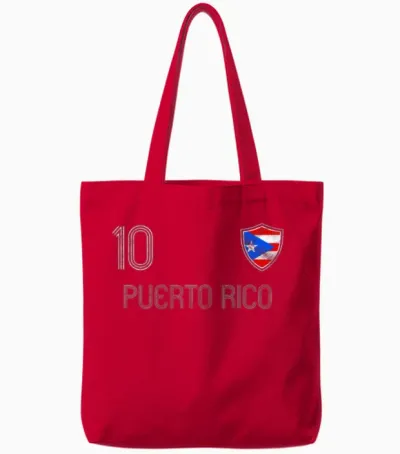 Puerto Rico Tote Bags - Red