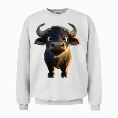 Buffle D'afrique Buffle Noir Des Savanes Afrique Buffles T-Shirt Haut De Gamme Unisex Sweatshirt - White