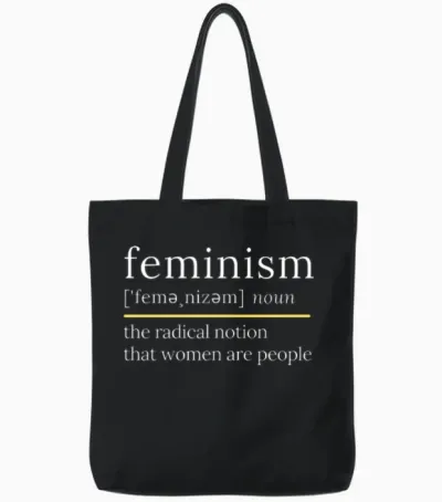 Feminism Noun Tote Bags - Black