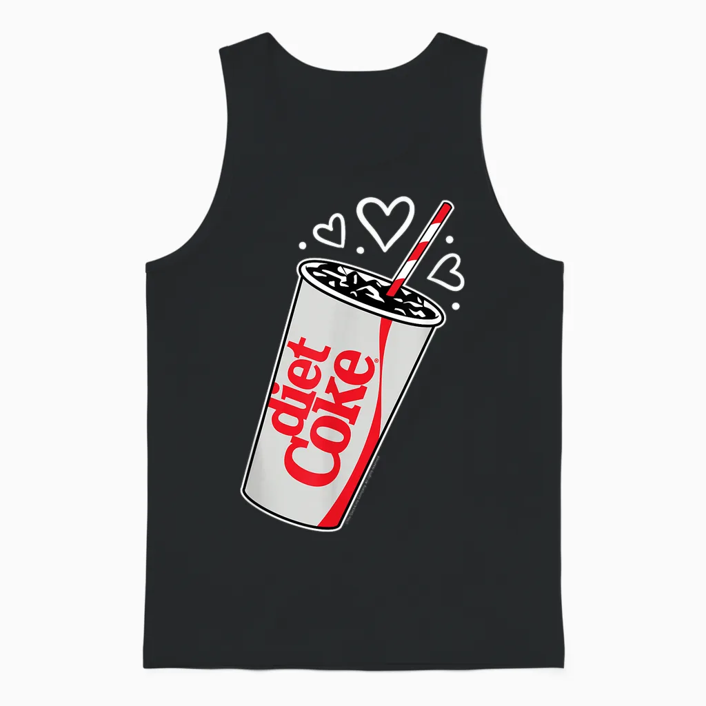 Coca-Cola - Diet Coke Heart Bubbles Unisex Tank Top in Black
