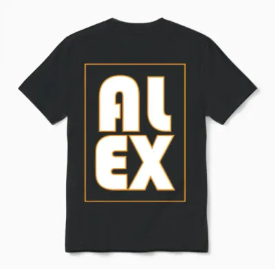 Alex Retro Unisex T-Shirt - Black
