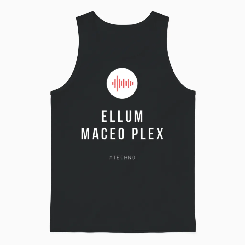 Ellum Maceo Plex Tshirt Techno Funny Unisex Tank Top in Black