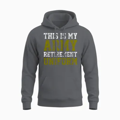 Army Veterans Retirement Uniform Unisex Hoodie - Charcoal