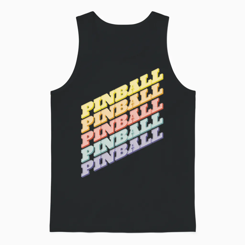 Pinball Retro Unisex Tank Top - Black