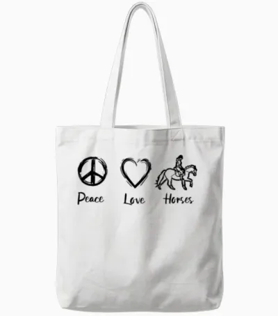 Horse Love Tote Bags - White