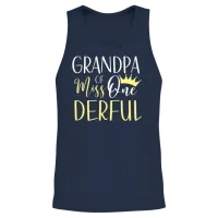 Grandpa of Miss Onederful 1st Birthday First One Unisex Tank Top - Navy – 2