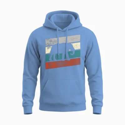 Elephant Retro Unisex Hoodie - Carolina Blue