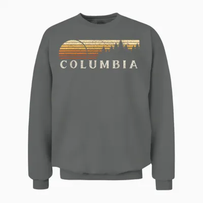 Columbia, Oh Vintage Evergreen Sunset 80 Retro Unisex Sweatshirt - Graphite Heather