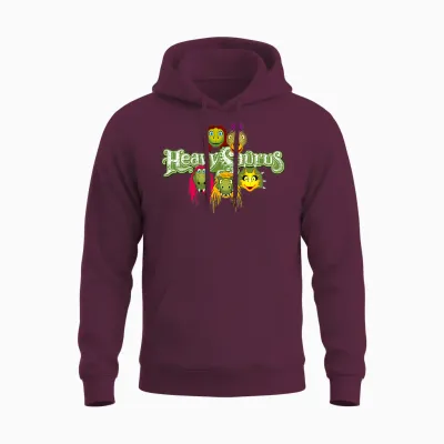 Heavysaurus Exclusive Merch T-Shirt, Black Unisex Hoodie - Maroon
