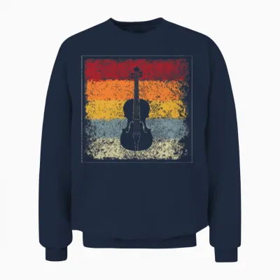 Violin Retro Unisex Sweatshirt - Navy