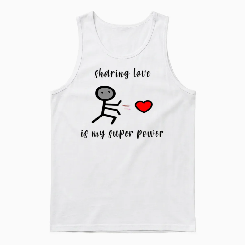 Super Hero Funny Unisex Tank Top in White