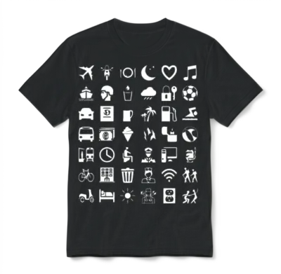 Symbol Travel Unisex T-Shirt - Black