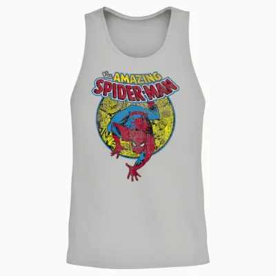 Marvel Amazing Spider-Man Vintage-Comic Unisex Tank Top - Ash