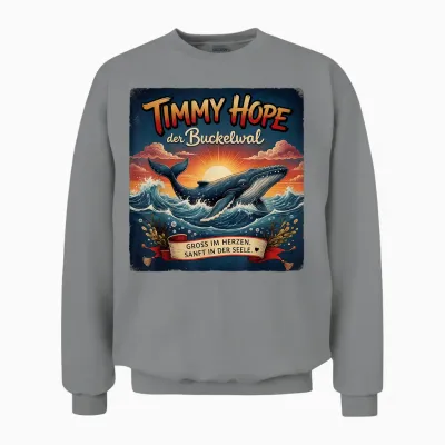 Timmy Hope Buckelwal Wal Meer Ozean Natur Design Unisex Sweatshirt - Sport Grey