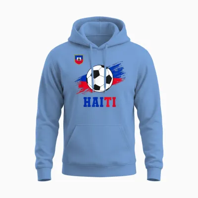 Haiti Haitian Flag Pride Men Women Unisex Hoodie - Carolina Blue