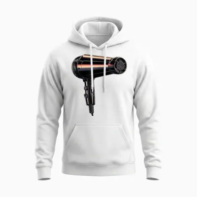 Déguisement Graphique Amusant De Sèche-Cheveux Unisex Hoodie - White