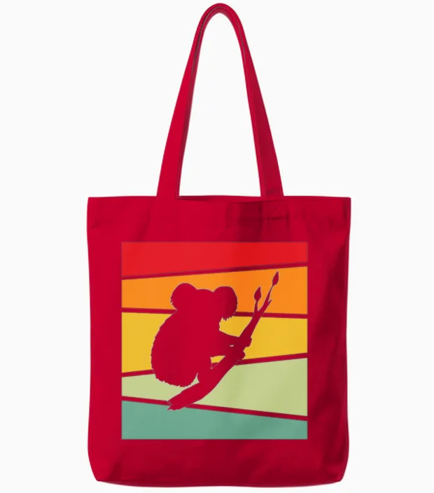 Koala Retro Tote Bags in Red