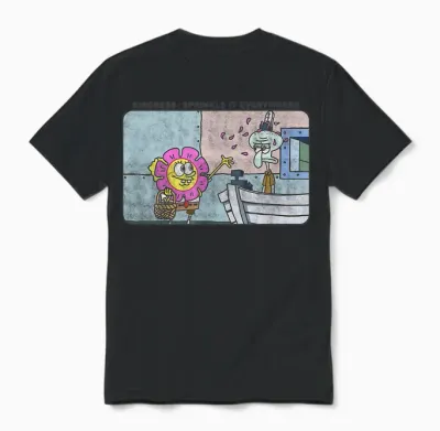 Spongebob Squarepants and Squidward Kindness Meme Unisex T-Shirt - Black