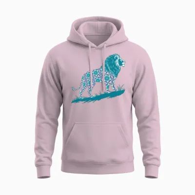 Star of David Pattern 8 Lion of Judah Unisex Hoodie - Light Pink