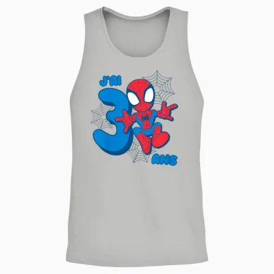 Kids Marvel Spider-Man Cute Spidey Birthday 3 Years Unisex Tank Top - Ash