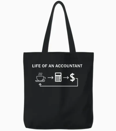 Life of an Accountant Wife T Shirts Tote Bags - Black