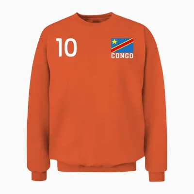 Drapeau National Congo Numéro 10 Country Pride Heritage Unisex Sweatshirt - Orange