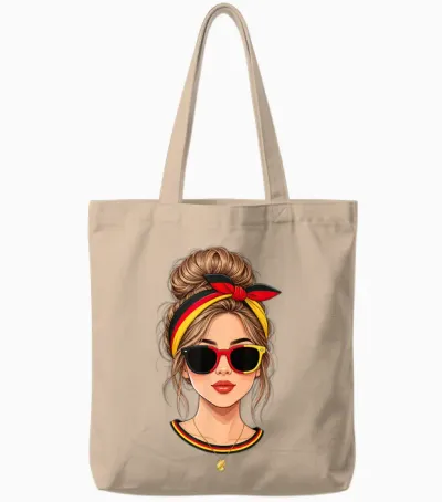 Messy Bun Deutsche Mädchen Deutschland Flagge Sonnenbrille Sommer Tote Bags - Natural