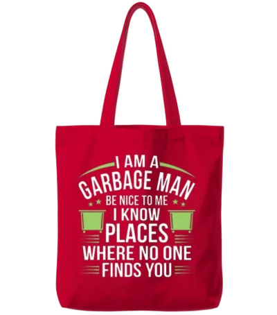 Garbage Man Tote Bags - Red